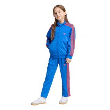 Trening regular fit cu fermoar si benzi contrastante - Rosu/Albastru royal