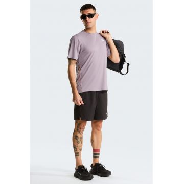 Tricou cu imprimeu logo pe partea din spate pentru fitness 24/7 - Roz prafuit