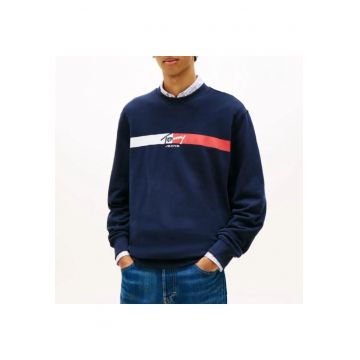 Bluza  pentru Barbati - tjm reg sign stripe cnck ext - DM0DM23019-C1G - Albastru - Albastru