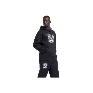 Hanorac sport barbati  BB Iverson - negru/alb - bumbac/poliester