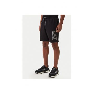 Pantaloni scurti sport barbati -  bumbac negru