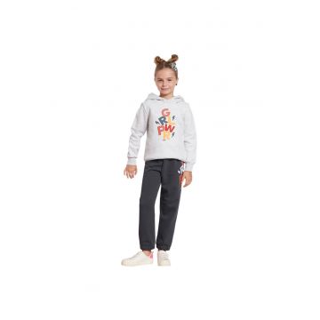 Set trening copii  hanorac cu gluga si pantaloni jogger - imprimeu - multicolor - bumbac/poliester