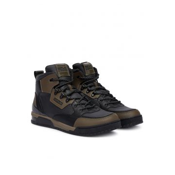sport barbati -  1659 - piele naturala - Negru/Maro