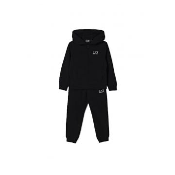 Trening baieti  TRAIN CORE ID T-SUIT HOODIE FZ CH COFT CC - Bumbac - Negru - Negru
