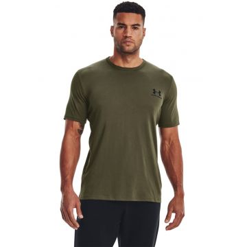 Tricou cu decolteu rotund - pentru fitness Sportstyle - Negru stins/Kaki