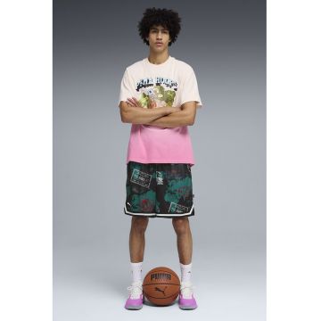 Tricou de bumbac pentru baschet The ATW Dylan - Albastru pastel/Roz pastel/Roz pal/Verde fistic