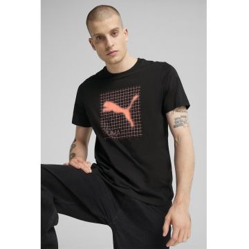 Tricou din bumbac cu logo - Negru