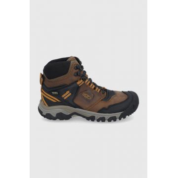 Keen Pantofi Ridge Flex bărbați, culoarea maro, izolare usoara