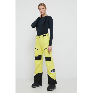 Peak Performance Pantaloni snowboard femei, culoarea galben