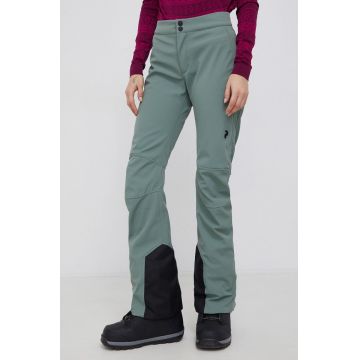 Peak Performance pantaloni de schi Stretch femei, culoarea verde