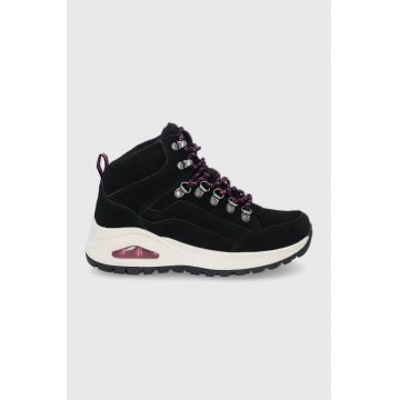 Skechers Pantofi de piele întoarsă culoarea negru