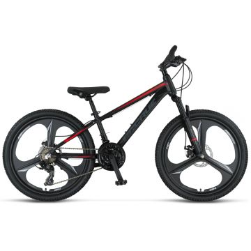 Bicicleta MTB Umit Accrue, 2D , negru rosu , roata 24  , cadru aluminiu