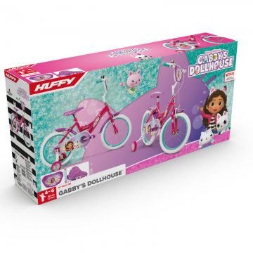 Bicicleta pentru copii 4-6 ani Huffy Gabbys Dollhouse 16 inch cu roti ajutatoare