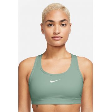 Bustiera cu tehnologie Dri Fit si burete pentru fitness Swoosh - Gri cenusiu