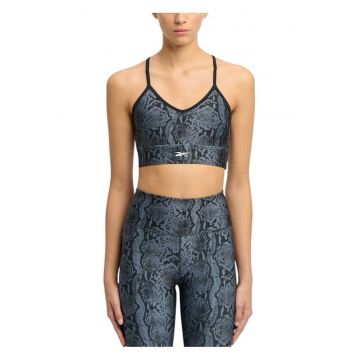 Bustiera sport  model ID Train Allover - imprimeu - negru-gri