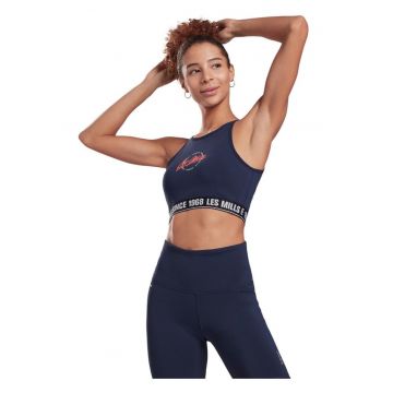 Bustiera sport  model Les Mills - mulata - bleumarin - poliester/elastan