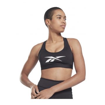 Bustiera sport  [REE]CYCLED - suport mediu - neagra - material respirabil