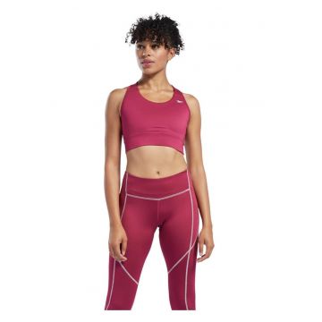 Bustiera sport  roz - material reciclat - suport suplimentar - croiala mulata -