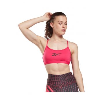 Bustiera sport  sustinere medie - bretele subtiri - roz - poliester reciclat/elastan