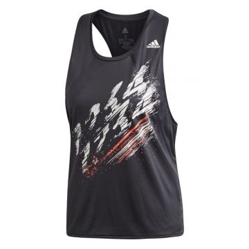 Maiou sport Adidas - design punk rock - uscare rapida - negru - poliester reciclat -