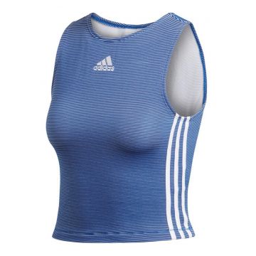 Maiou sport dama - adidas - cropped - albastru - poliester reciclat -