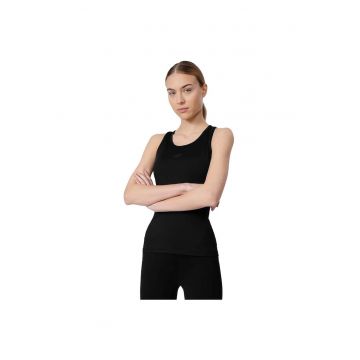 Maiou sport dama  fara maneci - culoare neagra - material respirabil poliester -