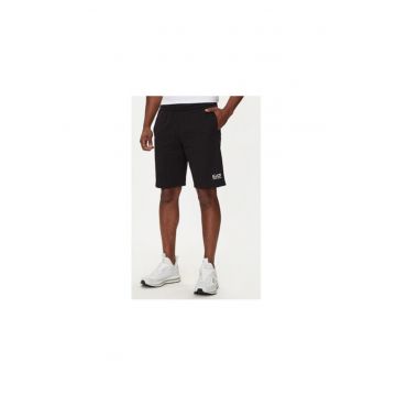 Pantaloni scurti sport barbati  Emporio Armani - 8NPS65 PJVRZ - Bumbac - Negru - Negru
