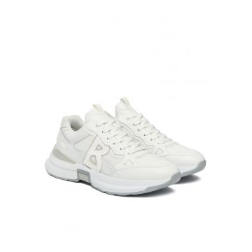 Pantofi sport barbati -  alergare - piele naturala - alb