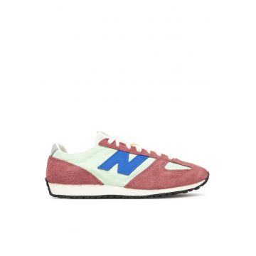 Pantofi sport barbati -  piele intoarsa - roz