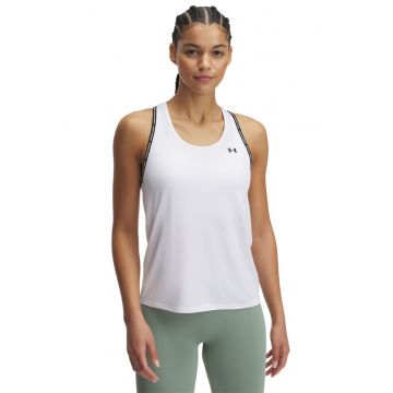 Top cu decupaj pe partea din spate - pentru fitness Knockout - Alb/Negru stins