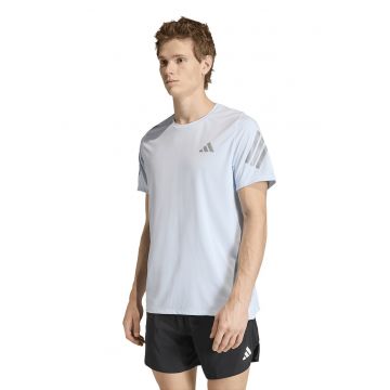Tricou cu decolteu la baza gatului si logo - pentru alergare - Albastru glaciar
