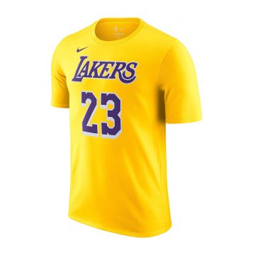 Tricou cu model logo pentru baschet - Galben sofran/Albastru indigo