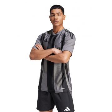 Tricou slim fit pentru fotbal Striped 24 - Negru/Gri inchis