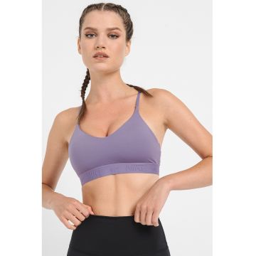 Bustiera cu sustinere minima si tehnologie Dri-FIT pentru fitness Indy - Violet prafuit