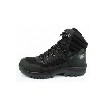 Ghete trekking  pentru barbati - impermeabile - gri inchis - piele Crazy Horse -