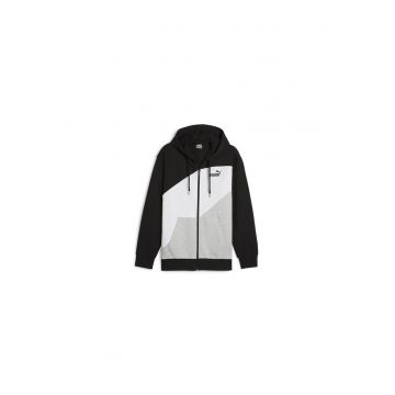 Hanorac cu fermoar si gluga  Power Colorblock Multicolor Bumbac - Negru/Gri