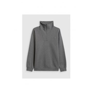 Hanorac sport barbati  gri - bumbac - fara gluga - material mai gros