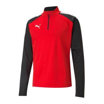 Hanorac sport  Team Liga - rosu - poliester - cu fermoar 1/4 - maneci lungi - pentru fotbal