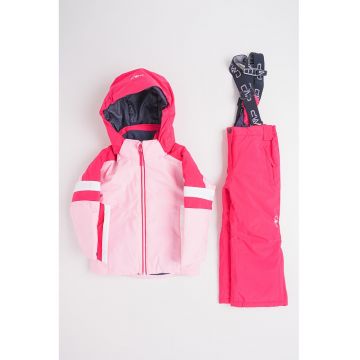 Jacheta si pantaloni cu bretele pentru schi - Fucsia/Roz pastel