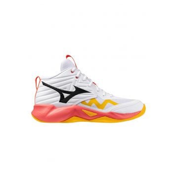 Pantofi Volei  Wave Momentum Pro Mid Fw 2025-Alb/Coral-44 1/2
