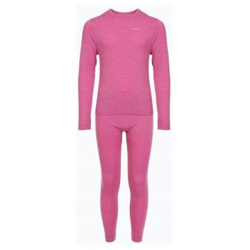 Set lenjerie termoactiva copii  Flam - roz - lana merinos/poliester/poliamida -