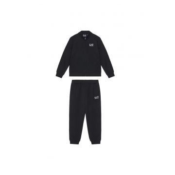 Trening baieti  TRAIN CORE ID T-SUIT T-TOP FZ CH COFT CC - Bumbac - Negru