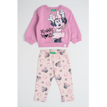 Trening cu imprimeu Minnie Mouse - Piersica/Roz prafuit
