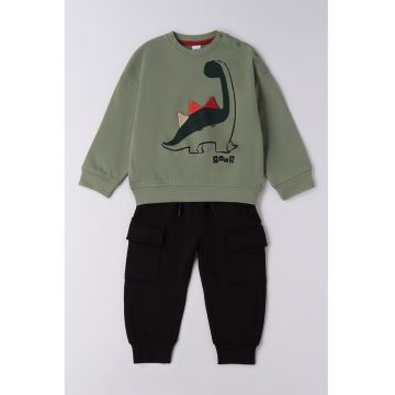 Trening cu pantaloni cargo cu snur - Negru/Gri