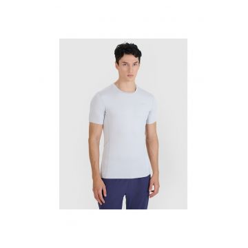 Tricou sport  alergare montana - slim - uscare rapida - gri - material sintetic