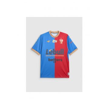 Tricou sport barbati  multicolor - poliester - Rosu/Albastru