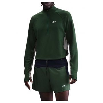 Bluza alergare barbati  Trail Dri-Fit 1/2-Zip FW 2025 - Verde inchis