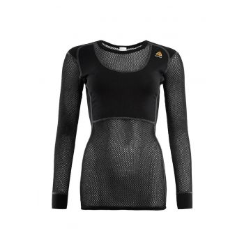 Bluza de corp merino dama  Woolnet CrewNeck - Negru