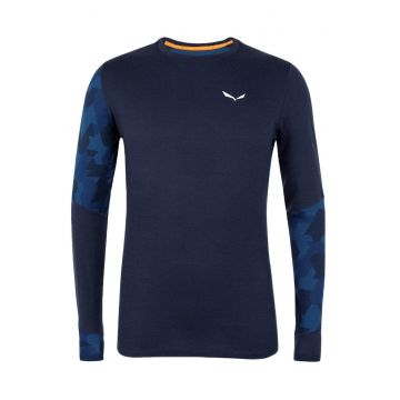 Bluza merino barbati  Cristallo Warm Alpine - Bleumarin