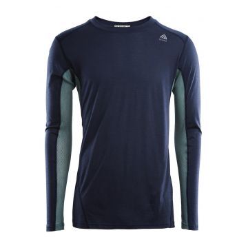 Bluza merino barbati  Lightwool Sport - Verde/Bleumarin